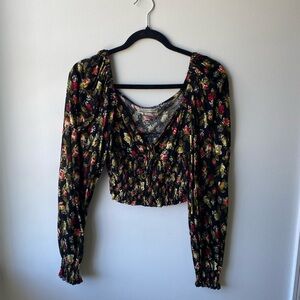 Floral Black and Red Longsleeve